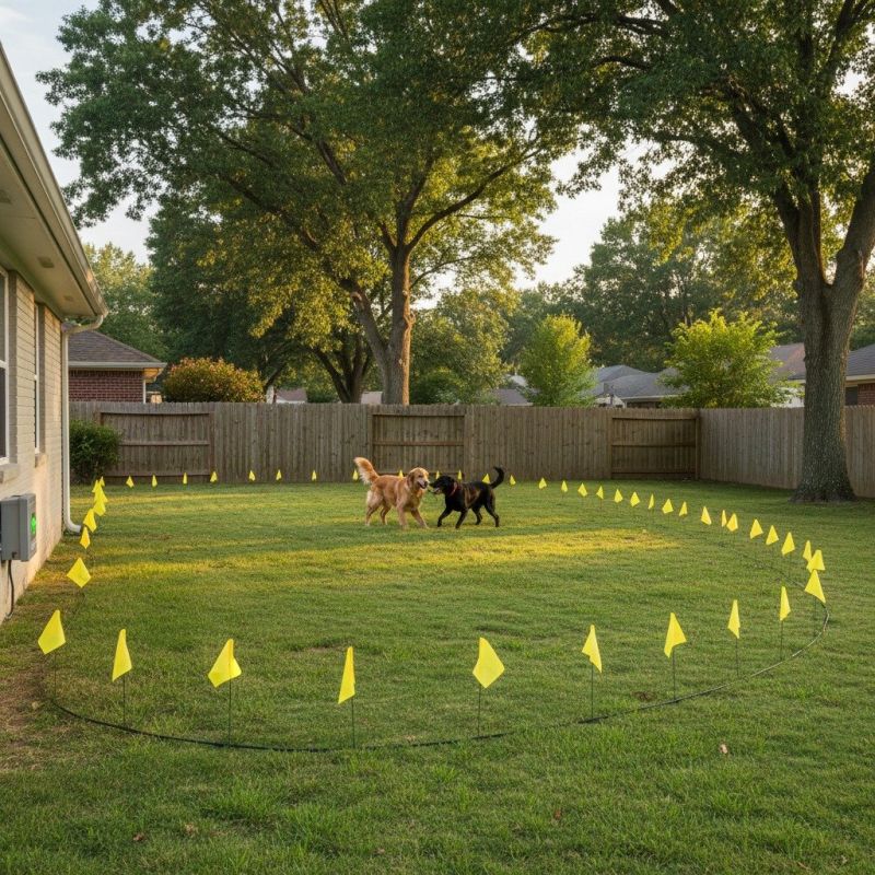 Wooden Dog Fence Installation